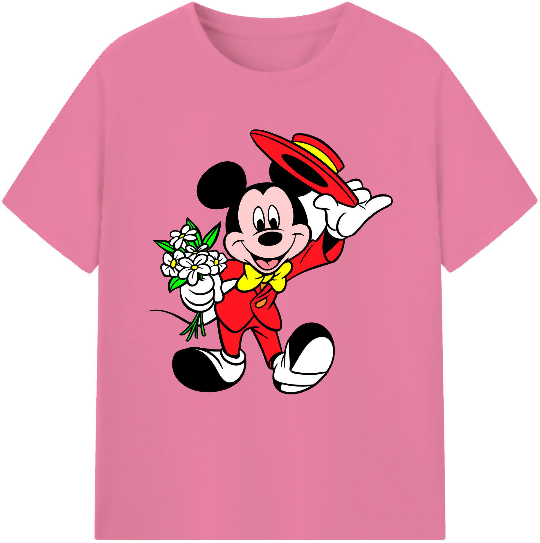 （画像用） ミッキーマウス Mickey Mouse 綿100％半袖Tシャツ（フロントプリント）